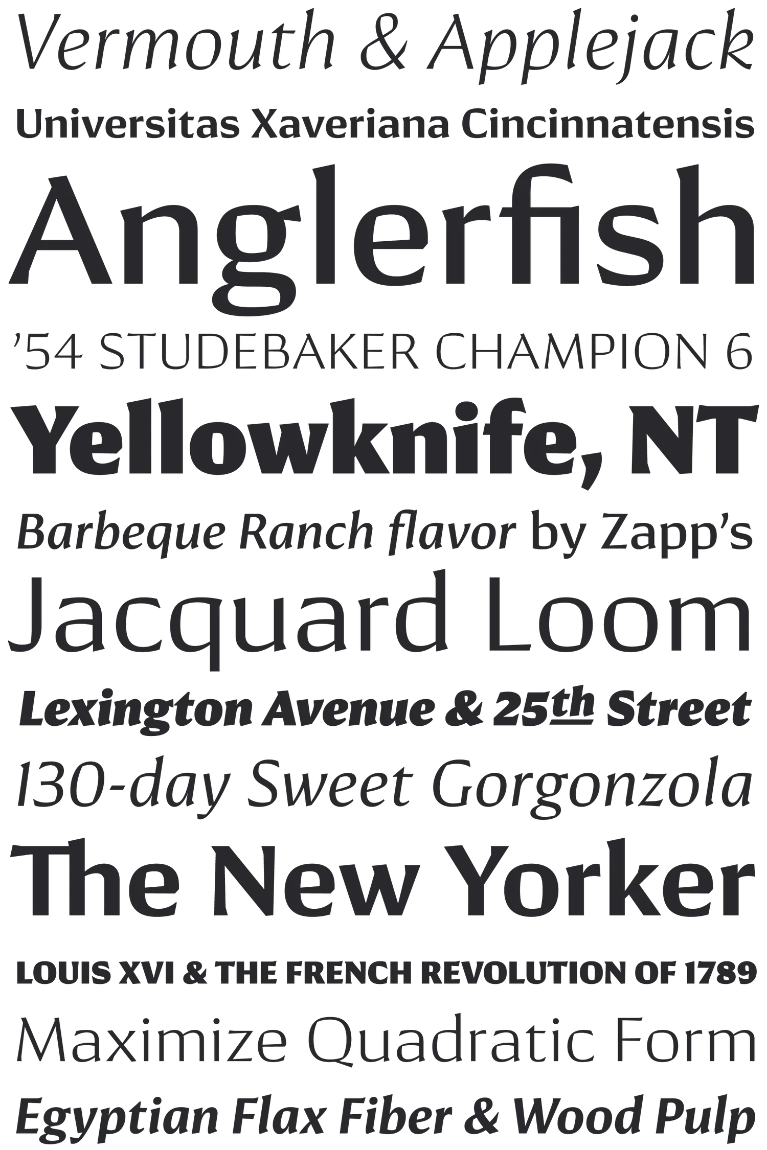 Conglomerate font sample