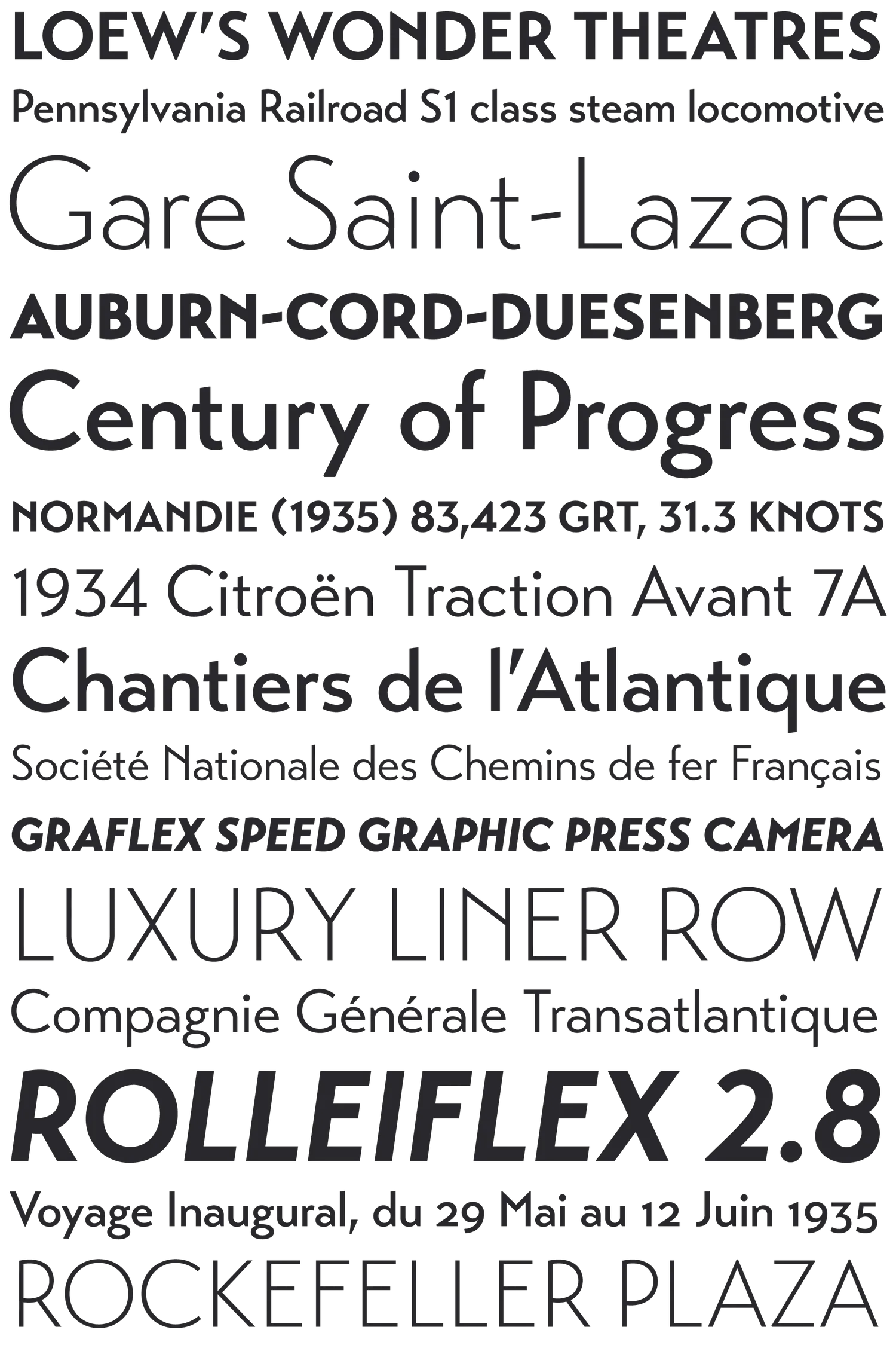 Transat font sample